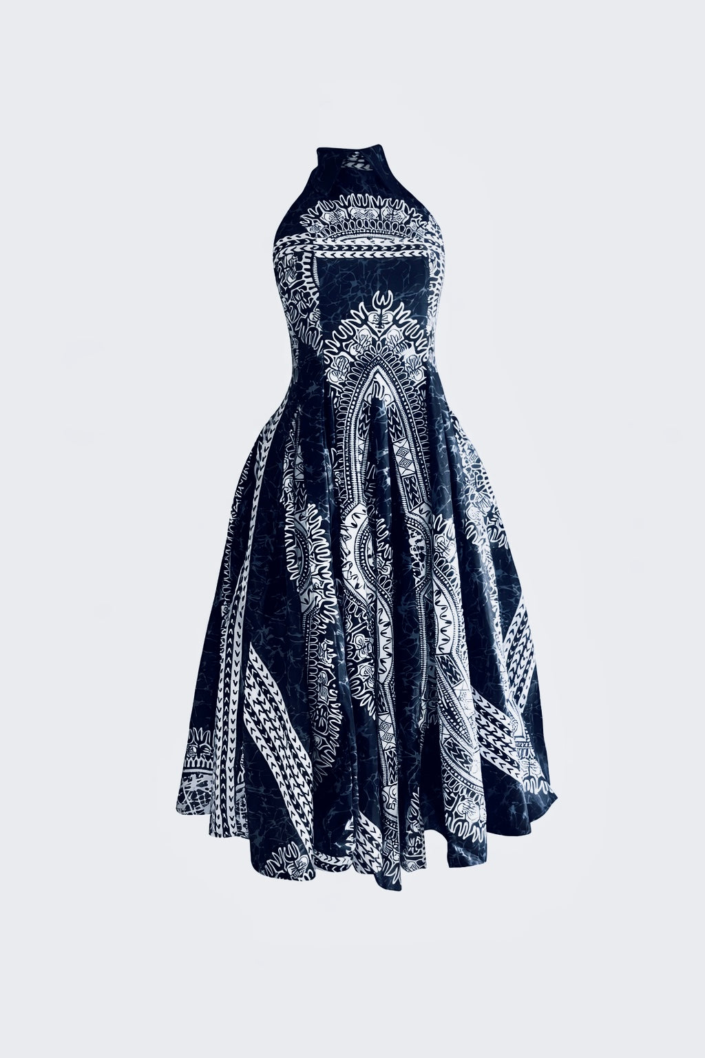 Halter-Neck Backless Artisanal dress