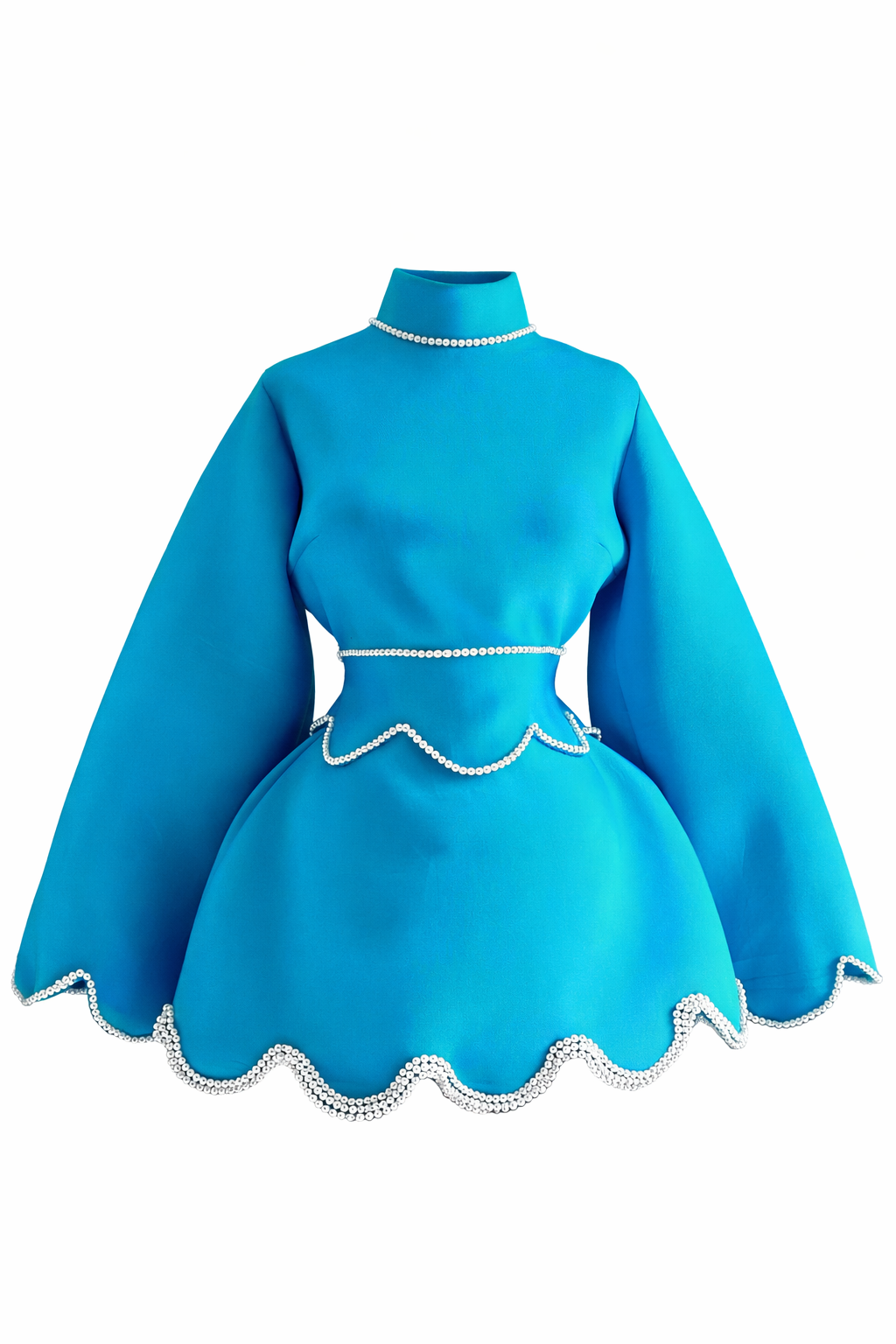 Azure Pearl Sculpted Dress